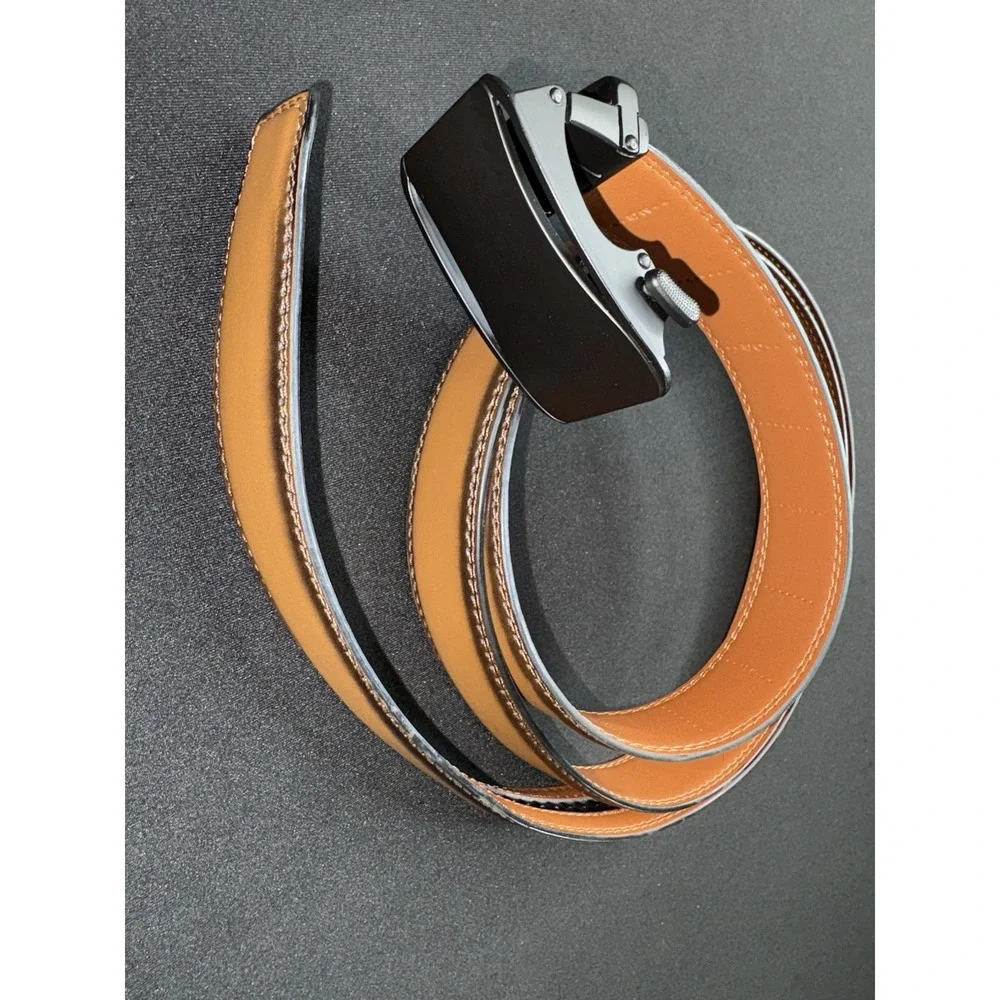 Kemisant Adjustable Rachet Belt Trim To Size Up To 52 Lot Of 2 Belts Gray Brown